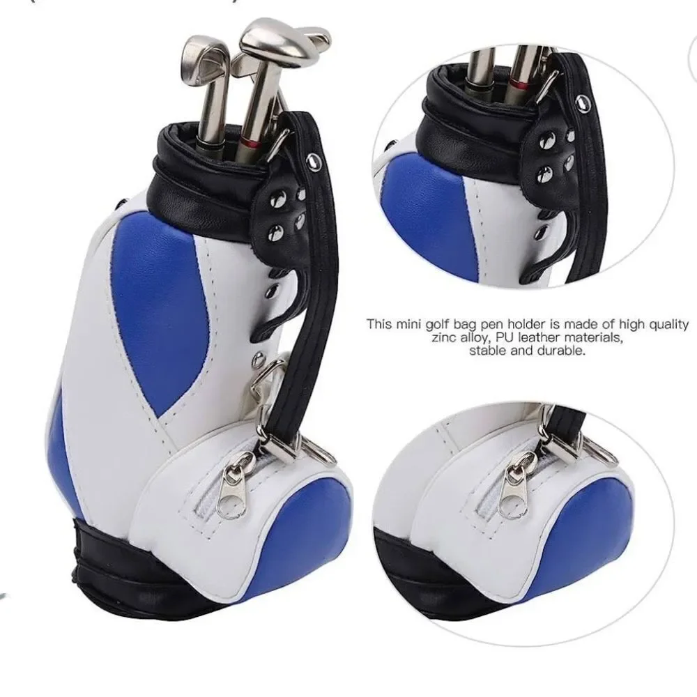 NWT ME Blue White pu Leather Golf Bag pens shape of gold clubs Blue,Black,Red in